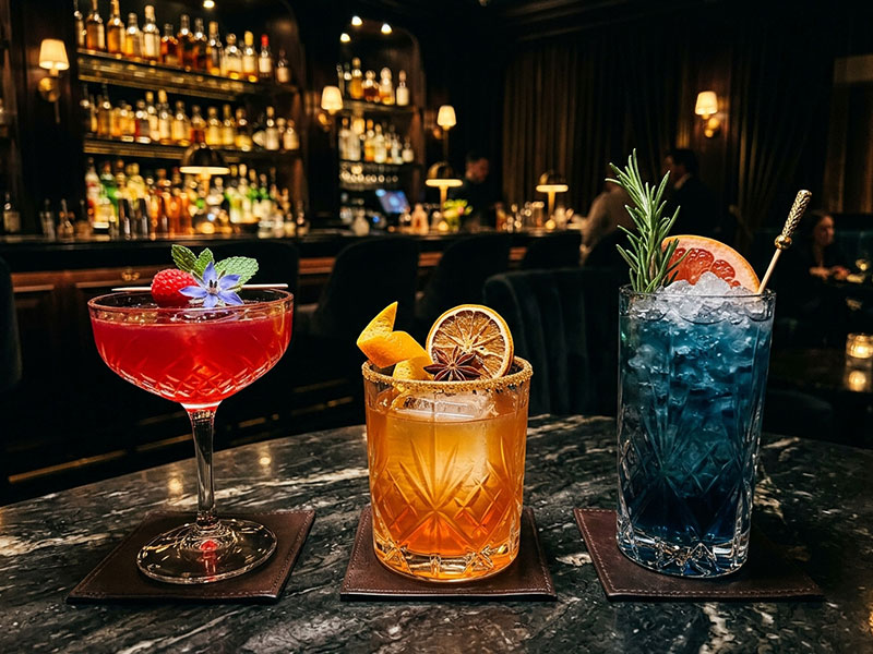 Cocktails and mocktails at 7Dragon Bar & Lounge Dubai